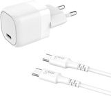 Gear Oplader 220V 1 x USB-C PD 25W + USB-C kabel