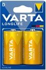 Varta Longlife D LR20 batterier 2-pak